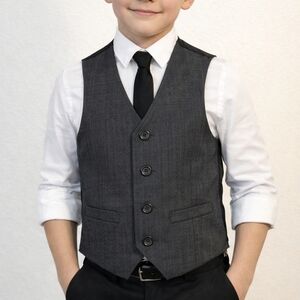 Kenneth Cole Reaction Boys Dress Vest Size 3 | Grey Formal Waistcoat